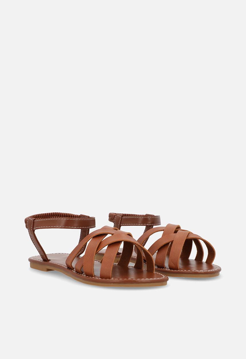 Pop Candy - Criss cross sandals - brown