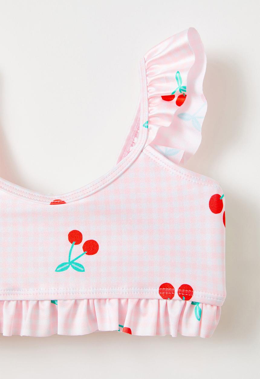 Cotton On - Emily bikini - blush pink gingham/cherries