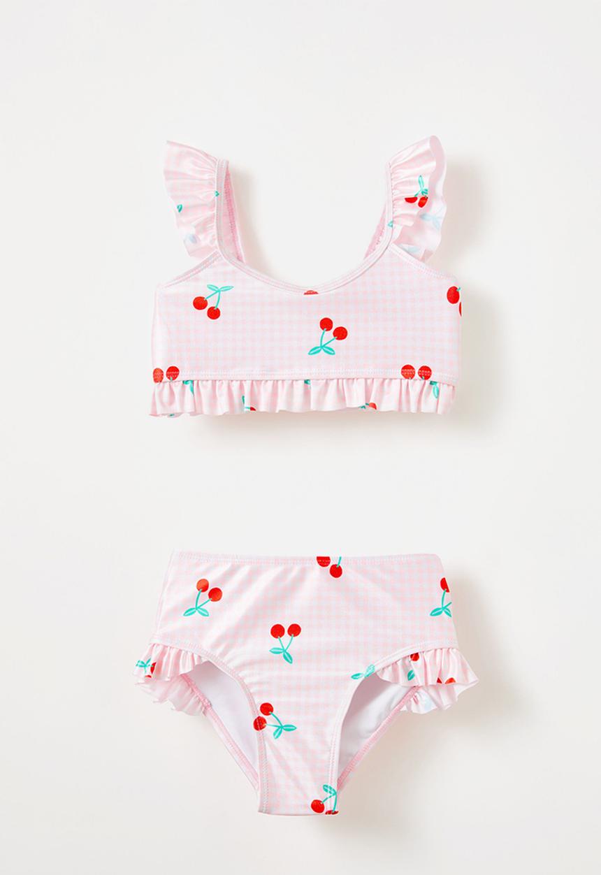 Cotton On - Emily bikini - blush pink gingham/cherries
