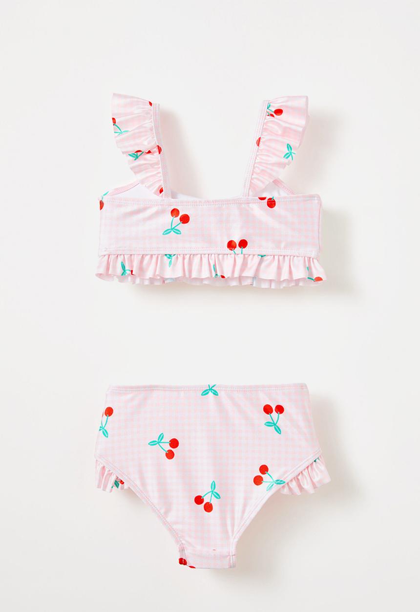 Cotton On - Emily bikini - blush pink gingham/cherries