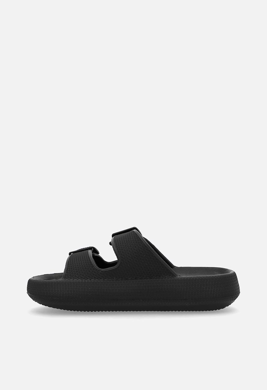 Pop Candy - Twin strap slides-black