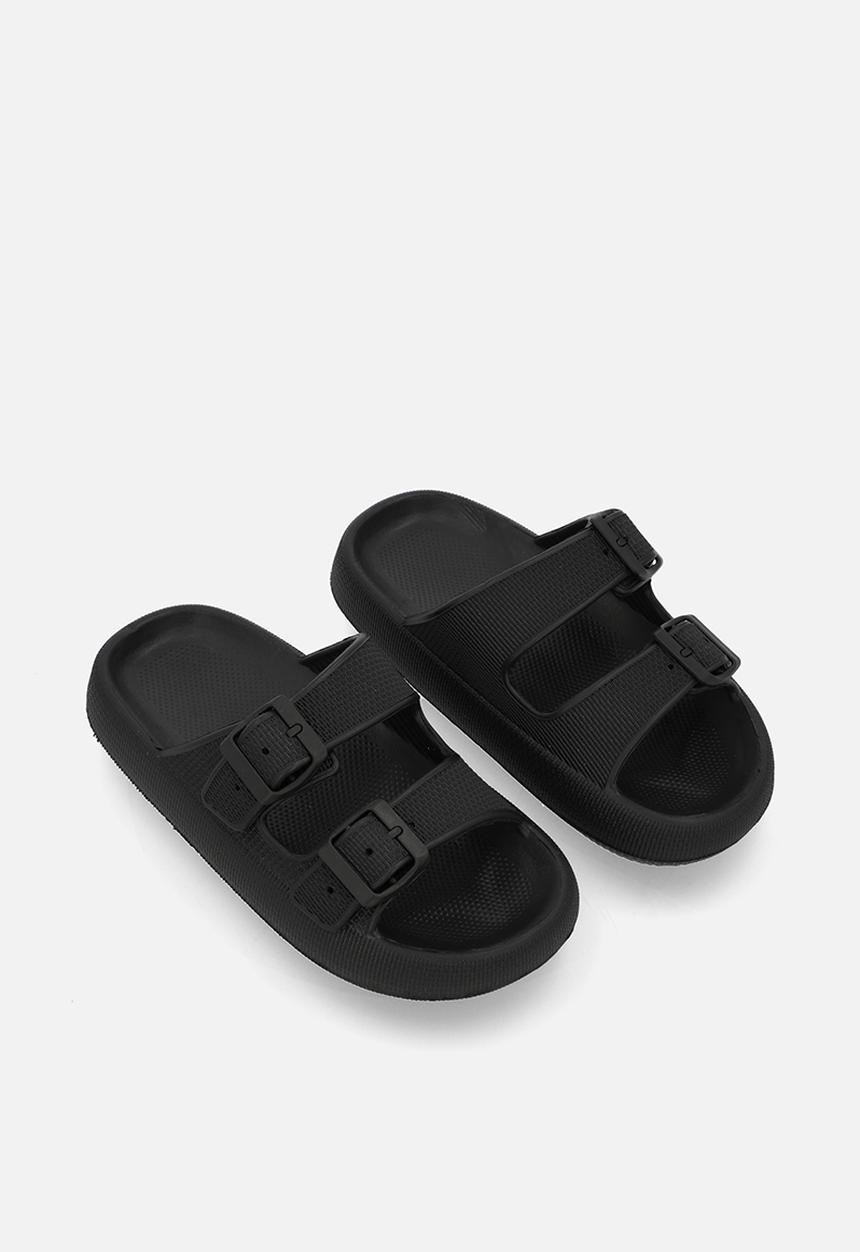 Pop Candy - Twin strap slides-black