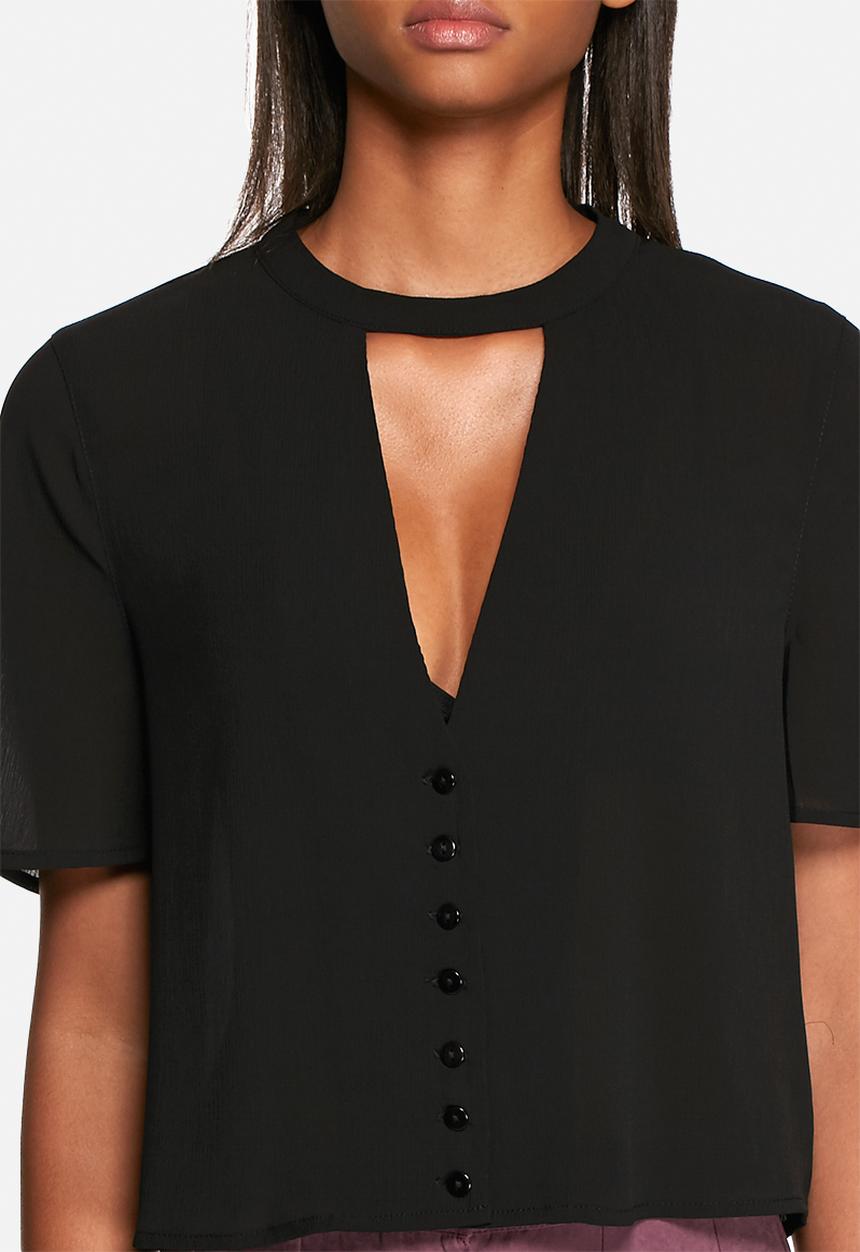 Neon Rose - Plunge neck blouse 