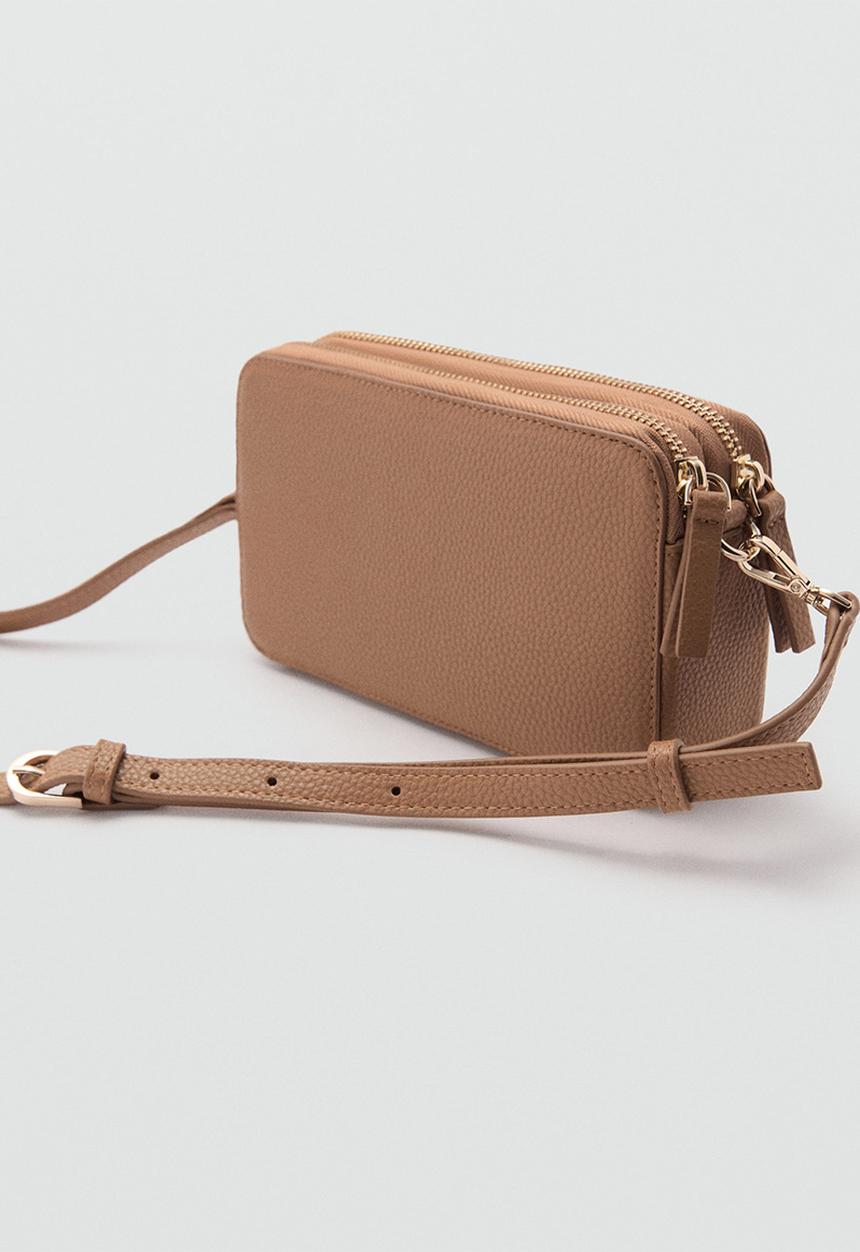 MANGO - Crossbody bag donga -medium brown