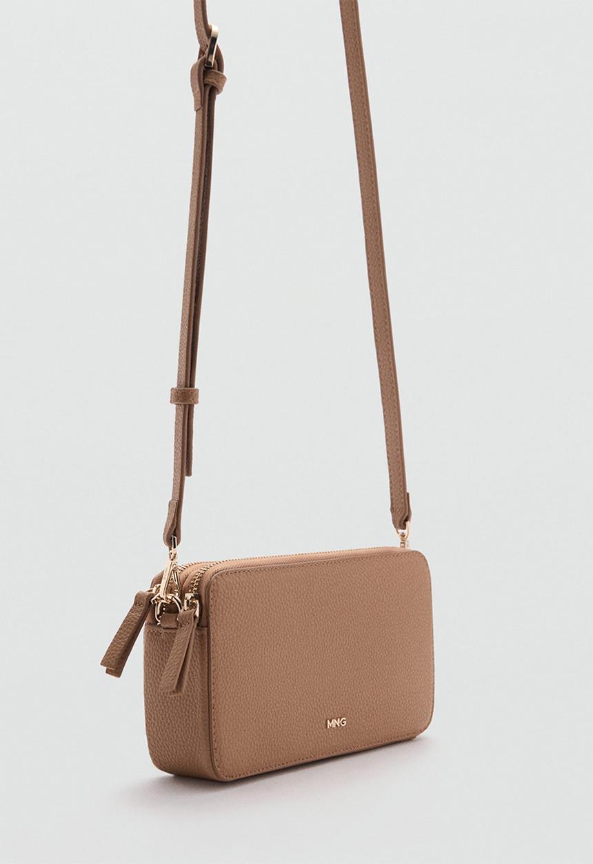 MANGO - Crossbody bag donga -medium brown