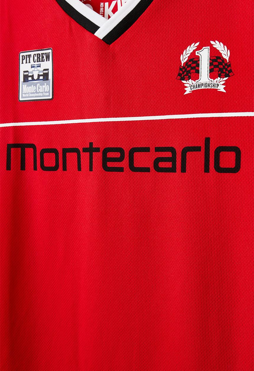 Cotton On - Pit stop short sleeve collar tee - varsity red/montecarlo