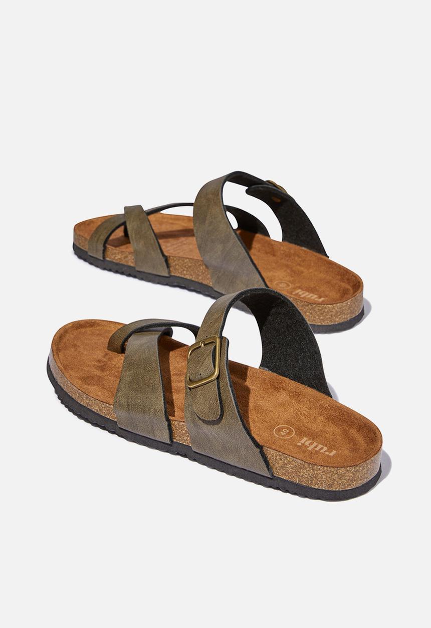 Cotton On - Rex Toe Loop Slide - Khaki