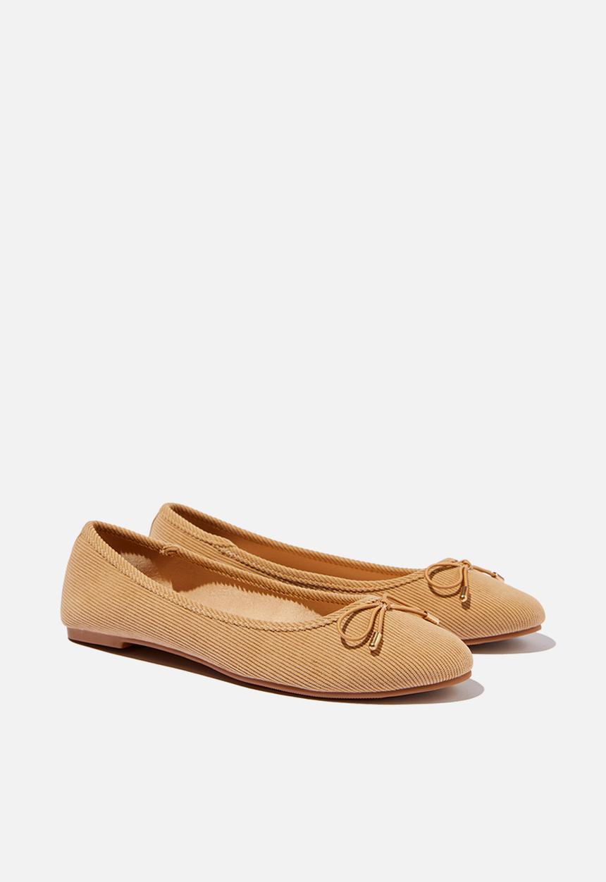 Cotton On - Emma Bow Ballerina - Camel Cord