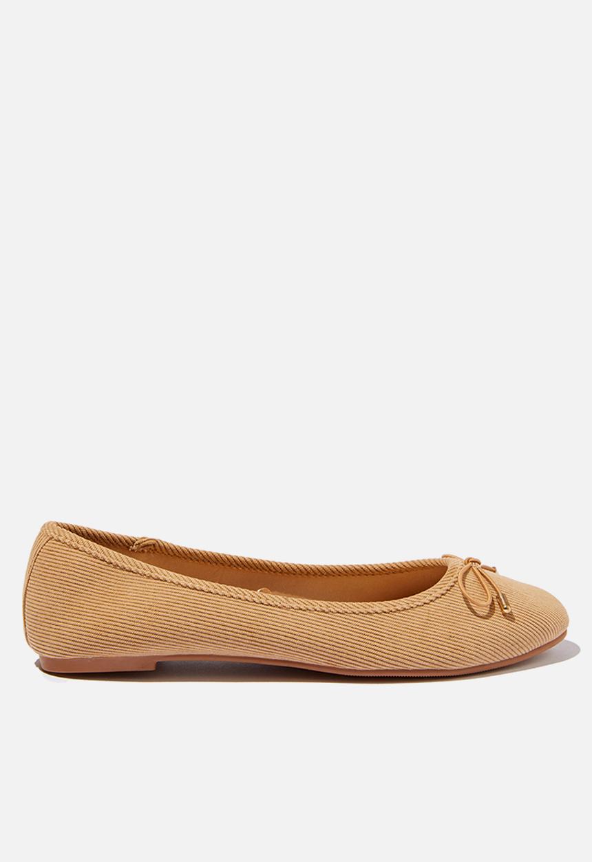 Cotton On - Emma Bow Ballerina - Camel Cord
