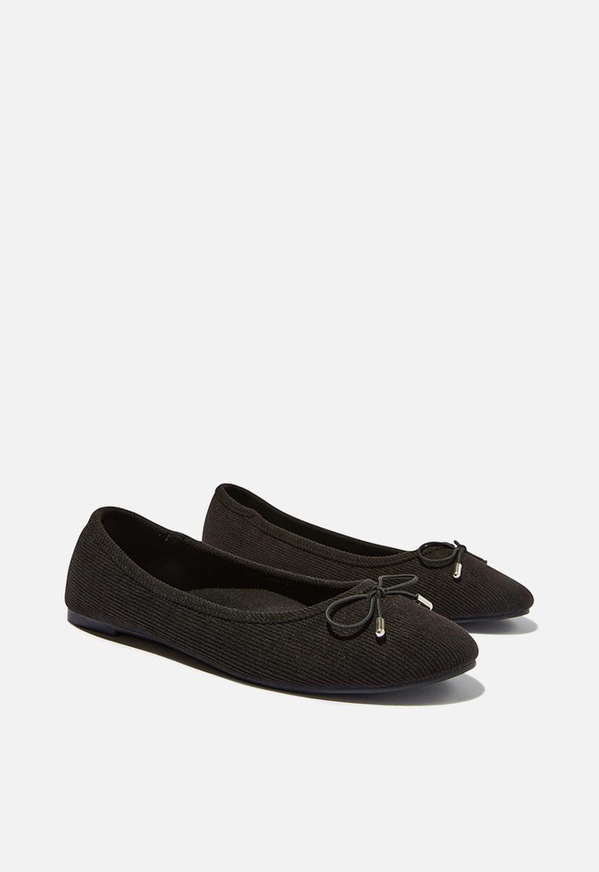 Cotton On - Emma Bow Ballerina - Black Cord