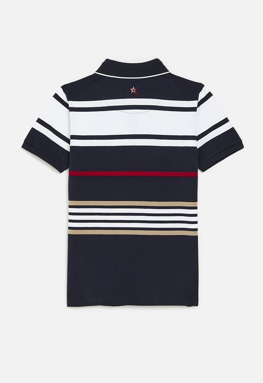 SOVIET - Boys y/dye stripe golfer2 - navy