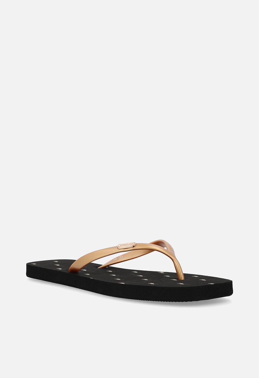 POLO - Squoval monogram flip flop - black