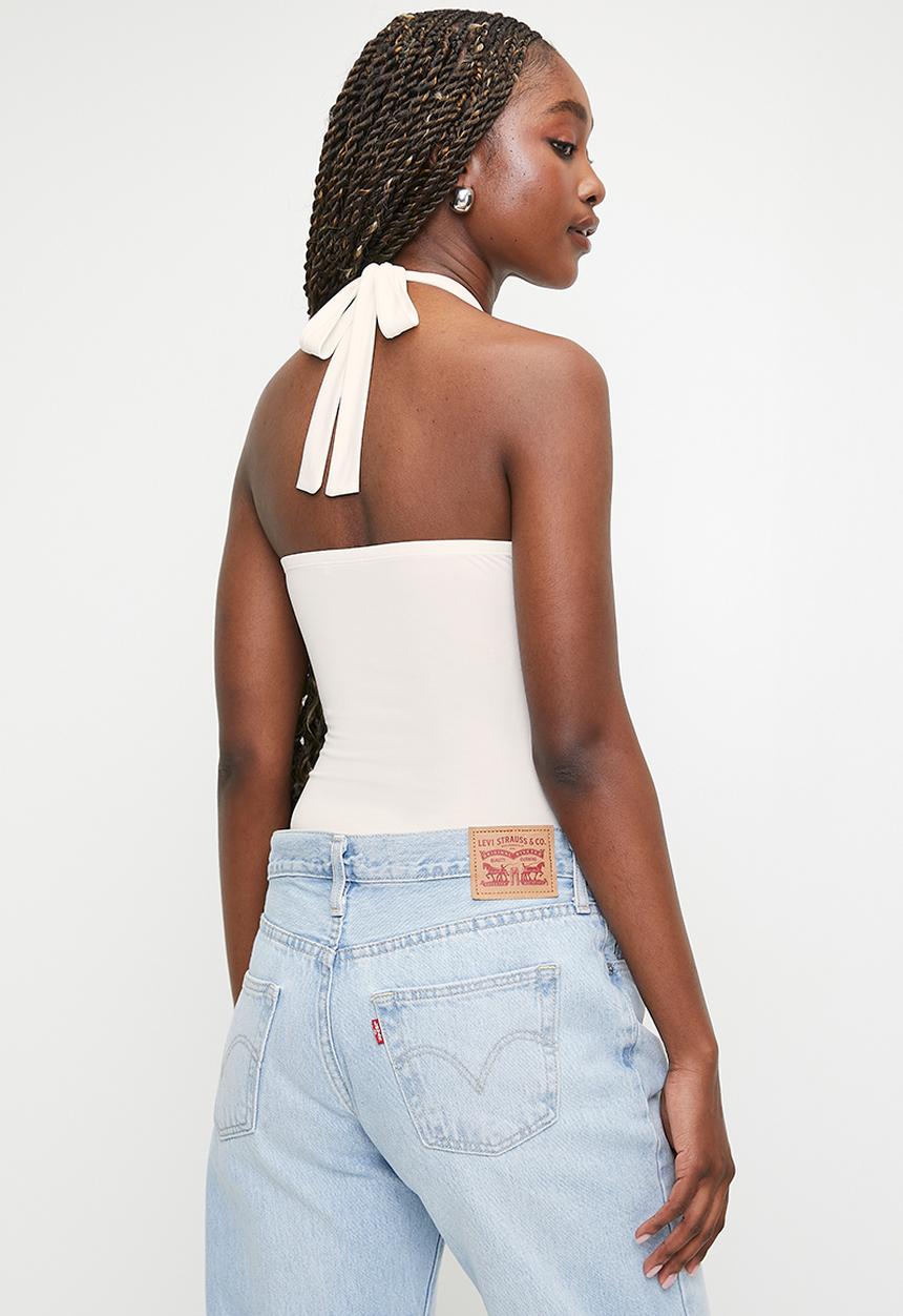 MILLA - Halter bow front bodysuit - ivory