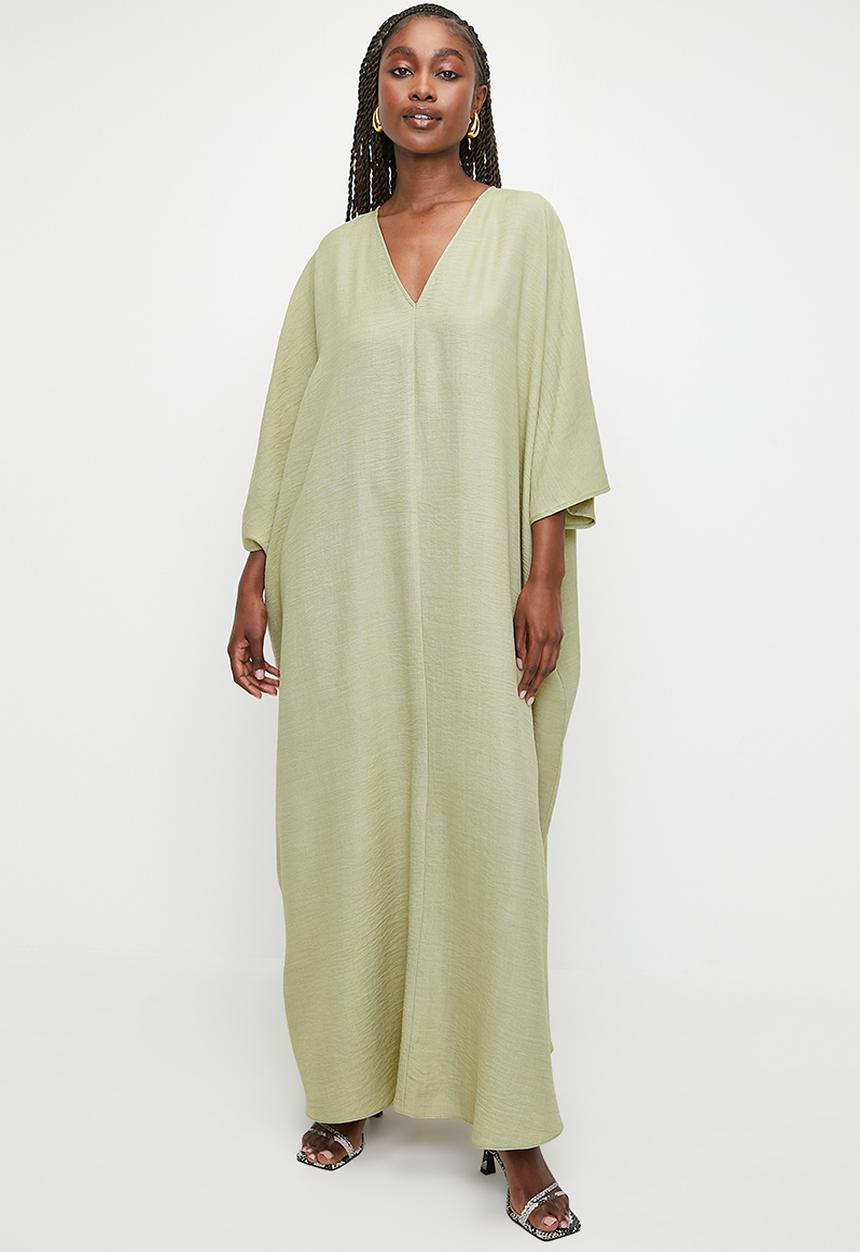 MILLA - Deep v kaftan maxi dress - bitter choc