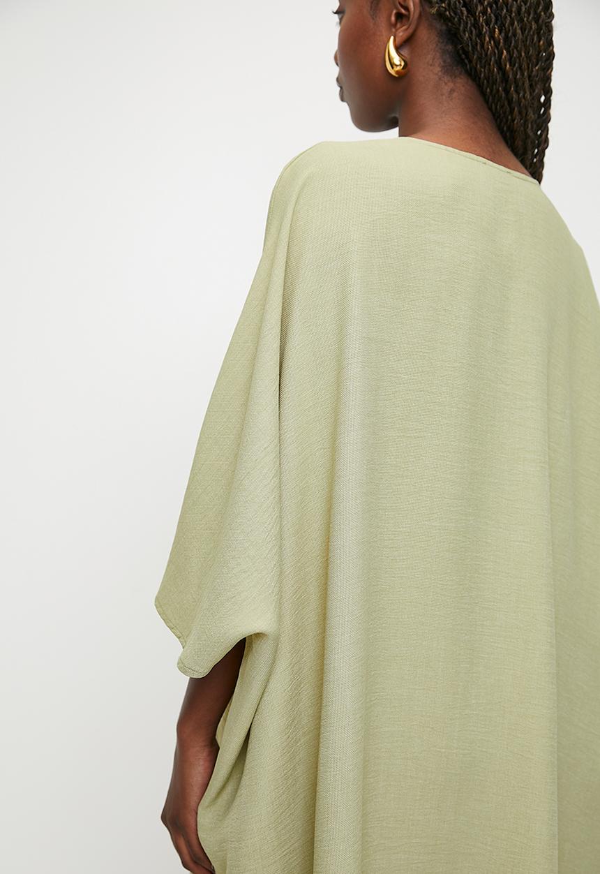 MILLA - Deep v kaftan maxi dress - bitter choc