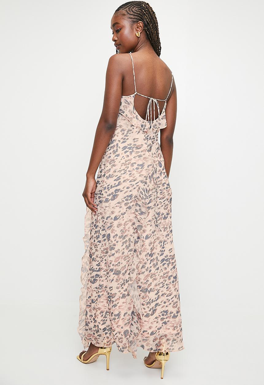MILLA - Ruffle detail slip dress - smokey spot aop