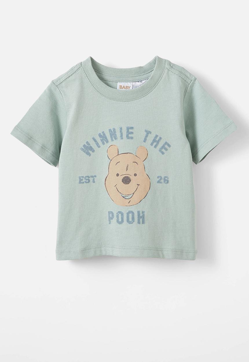 Cotton On - Jamie short sleeve tee-license - lcn dis stone green/winnie the pooh