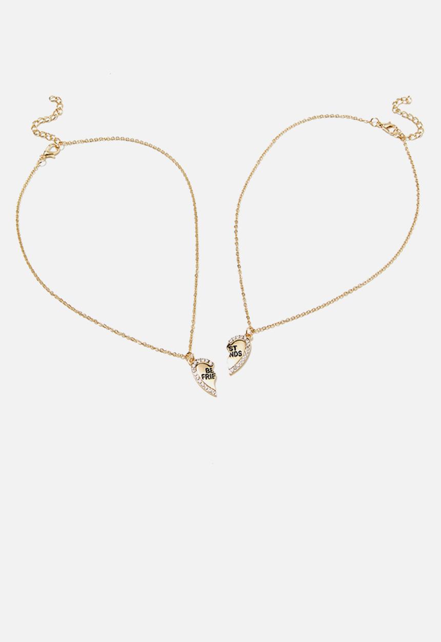 Cotton On - Kids 2 pack necklaces - best friends/gold heart