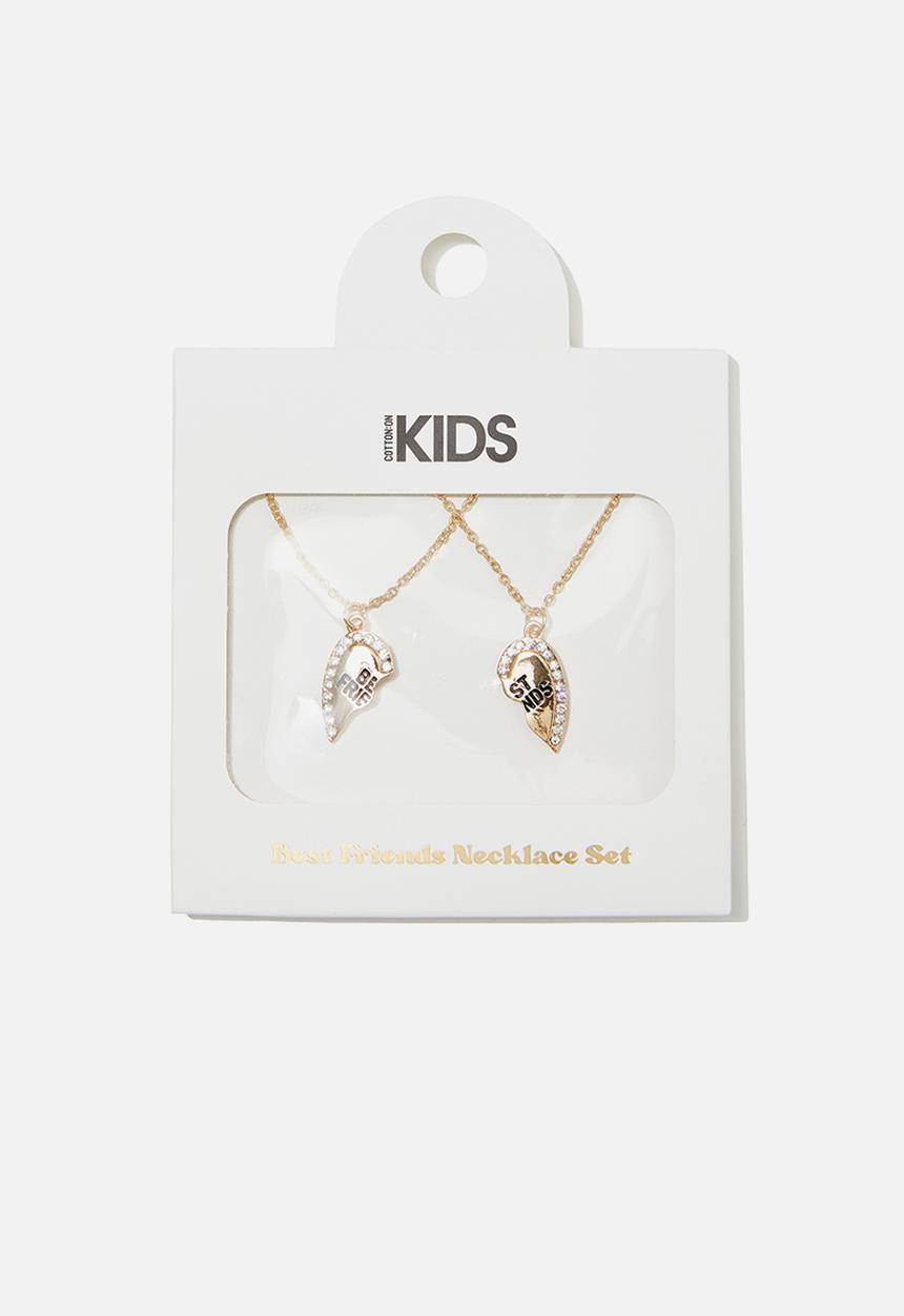 Cotton On - Kids 2 pack necklaces - best friends/gold heart