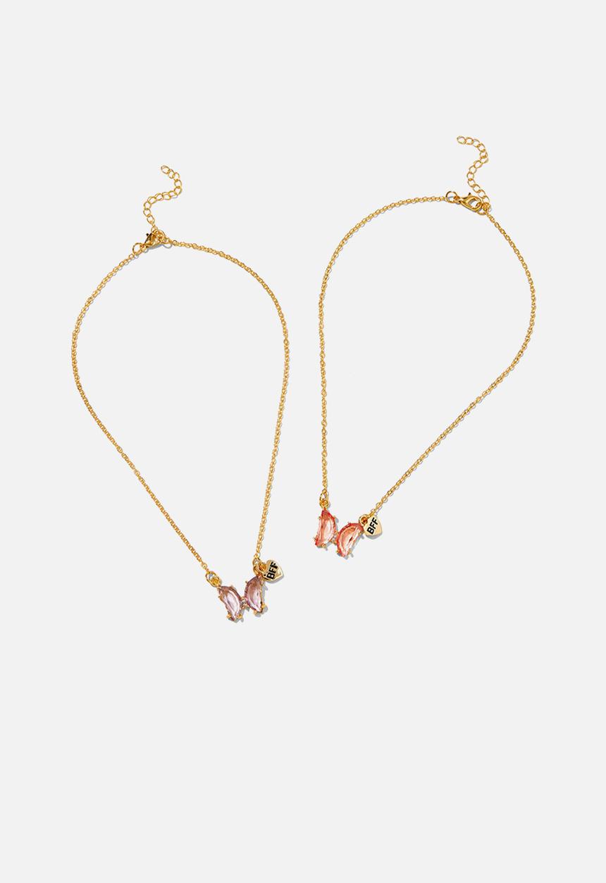 Cotton On - Kids 2 pk necklaces - butterflies/goldy