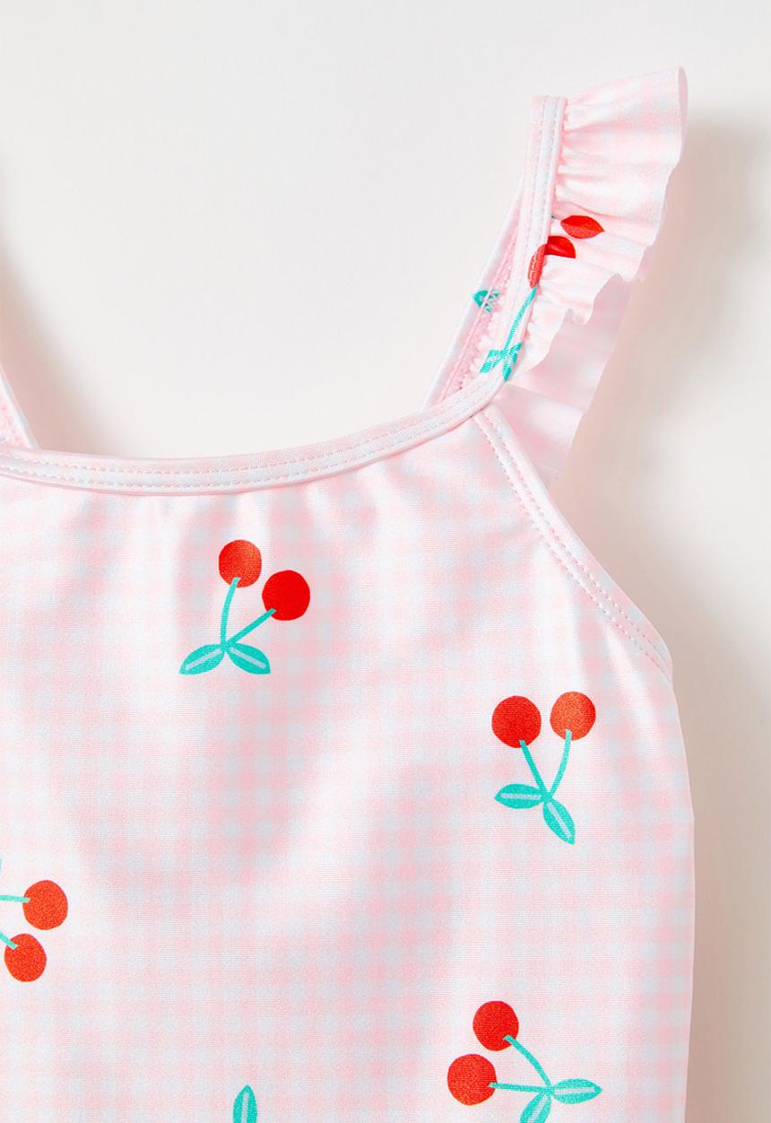 Cotton On - Heather one piece - blush pink gingham/cherries