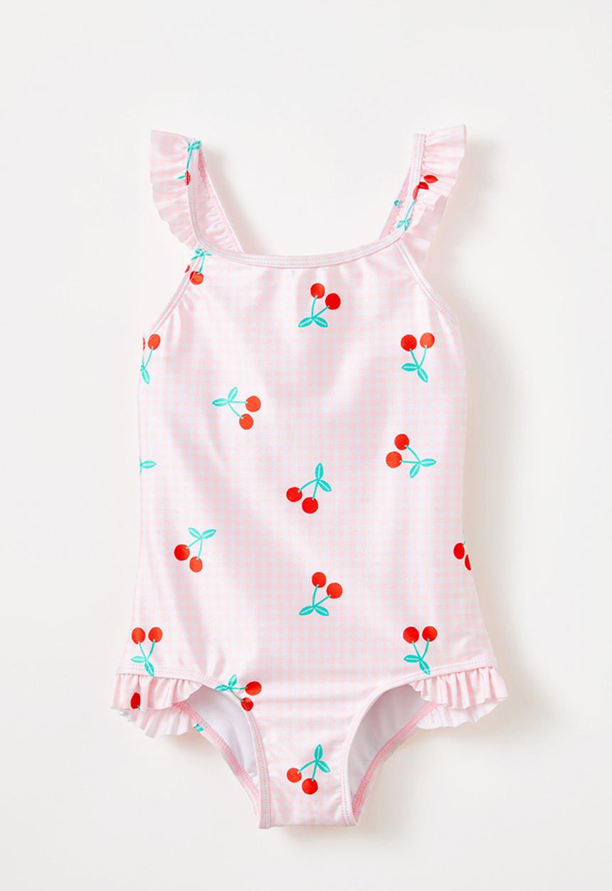 Cotton On - Heather one piece - blush pink gingham/cherries