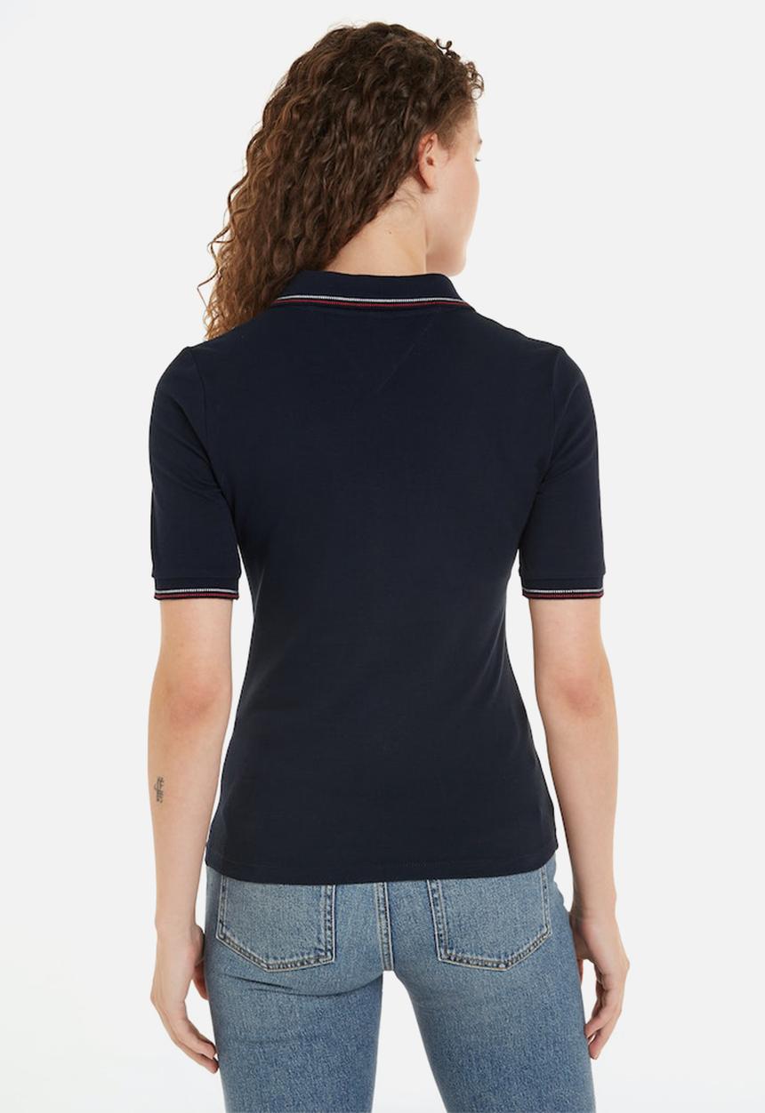 Tommy Hilfiger - Slim rwb tipping polo 1/2slv - desert sky