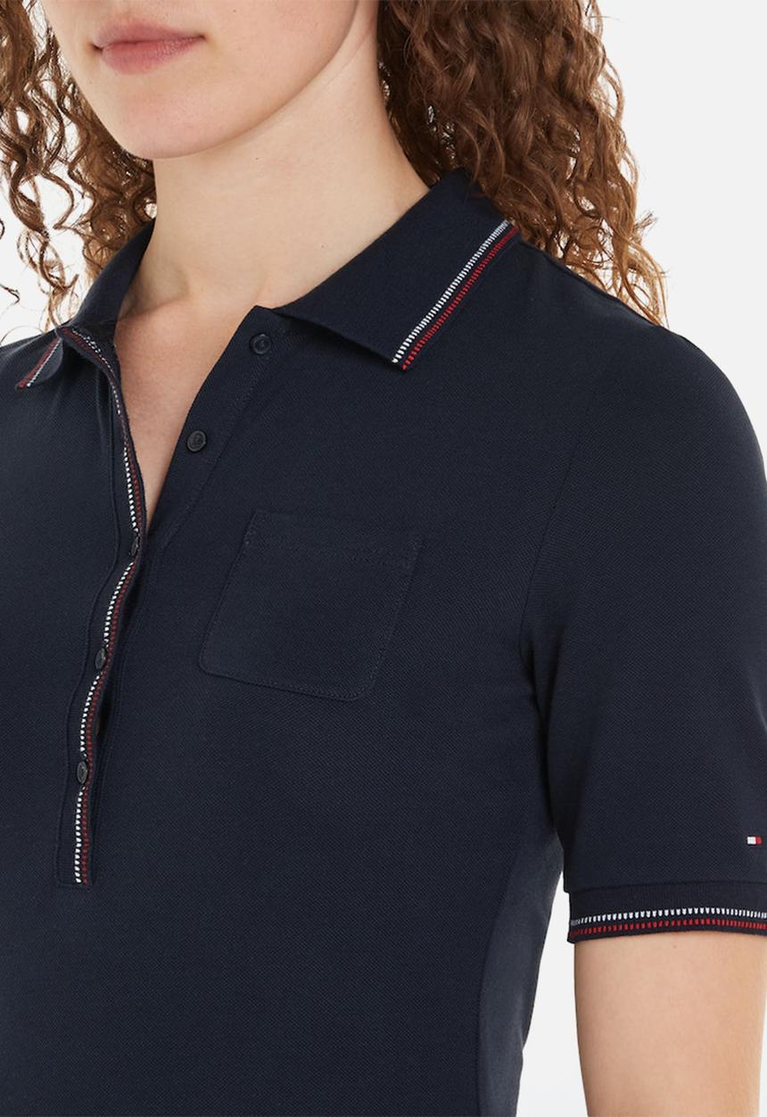 Tommy Hilfiger - Slim rwb tipping polo 1/2slv - desert sky