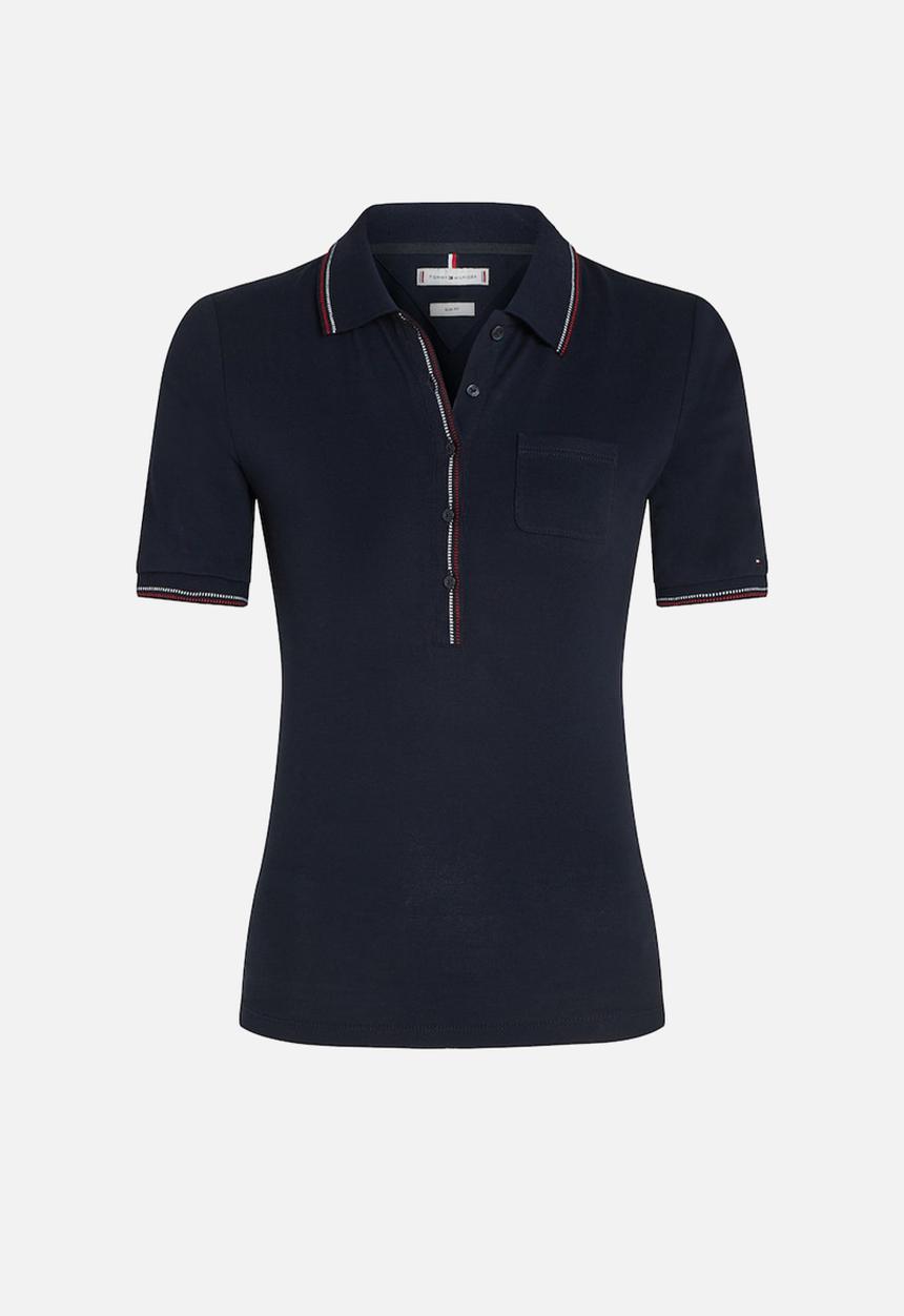 Tommy Hilfiger - Slim rwb tipping polo 1/2slv - desert sky