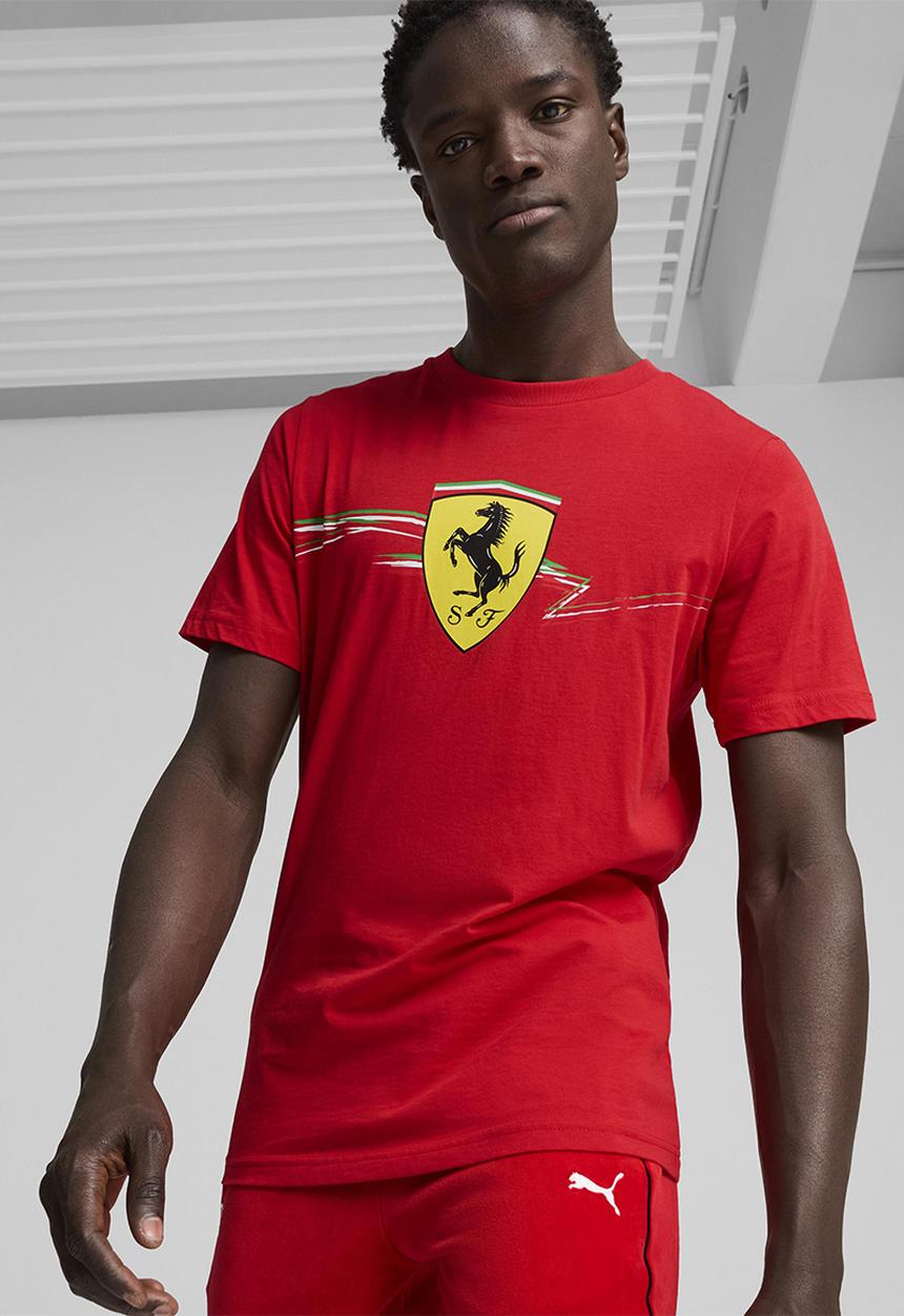 PUMA - Ferrari Race Big Shield Tee - Rosso Corsa