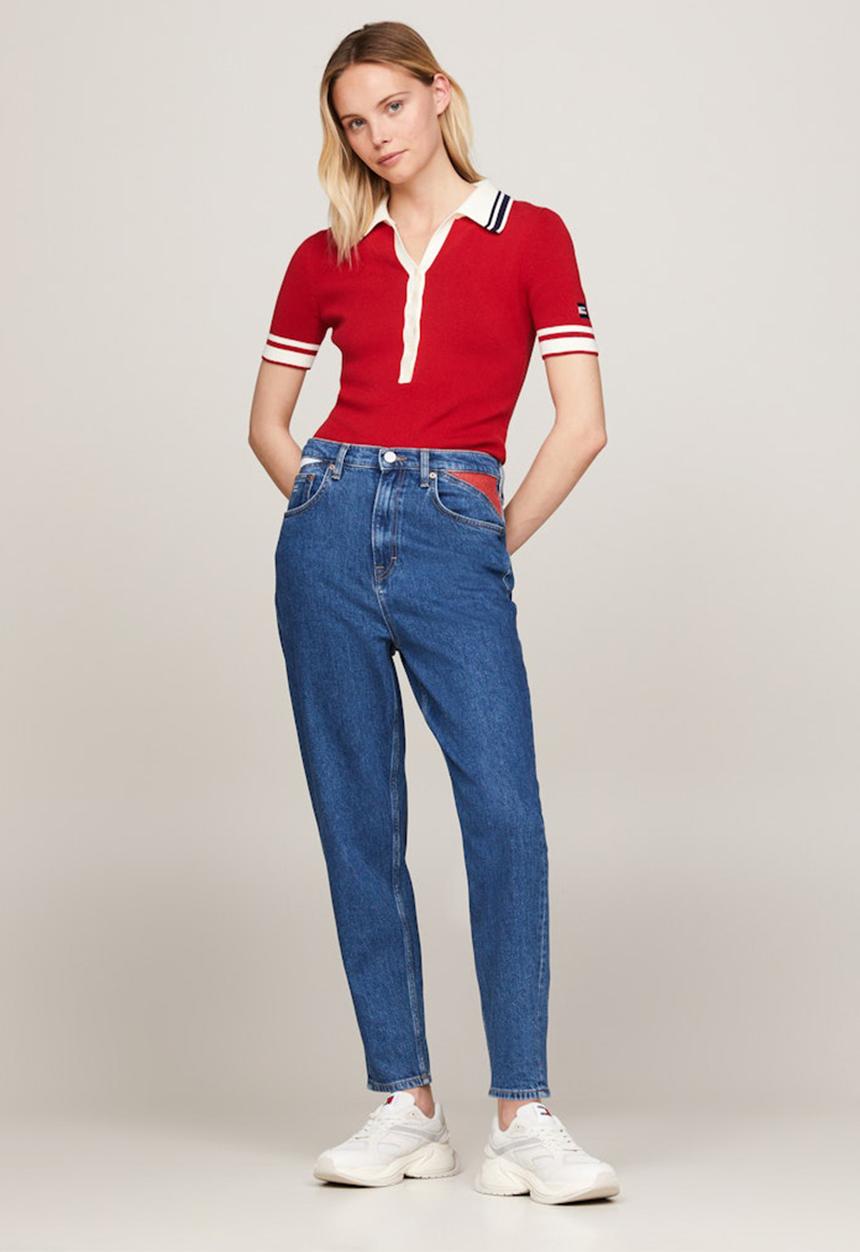 Tommy Hilfiger - Mom jean uh tpr flag - denim medium
