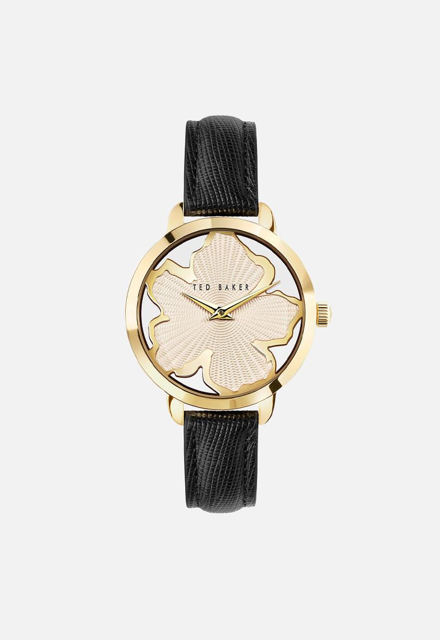 Ted Baker - Sst yellow  dial watch - black leather