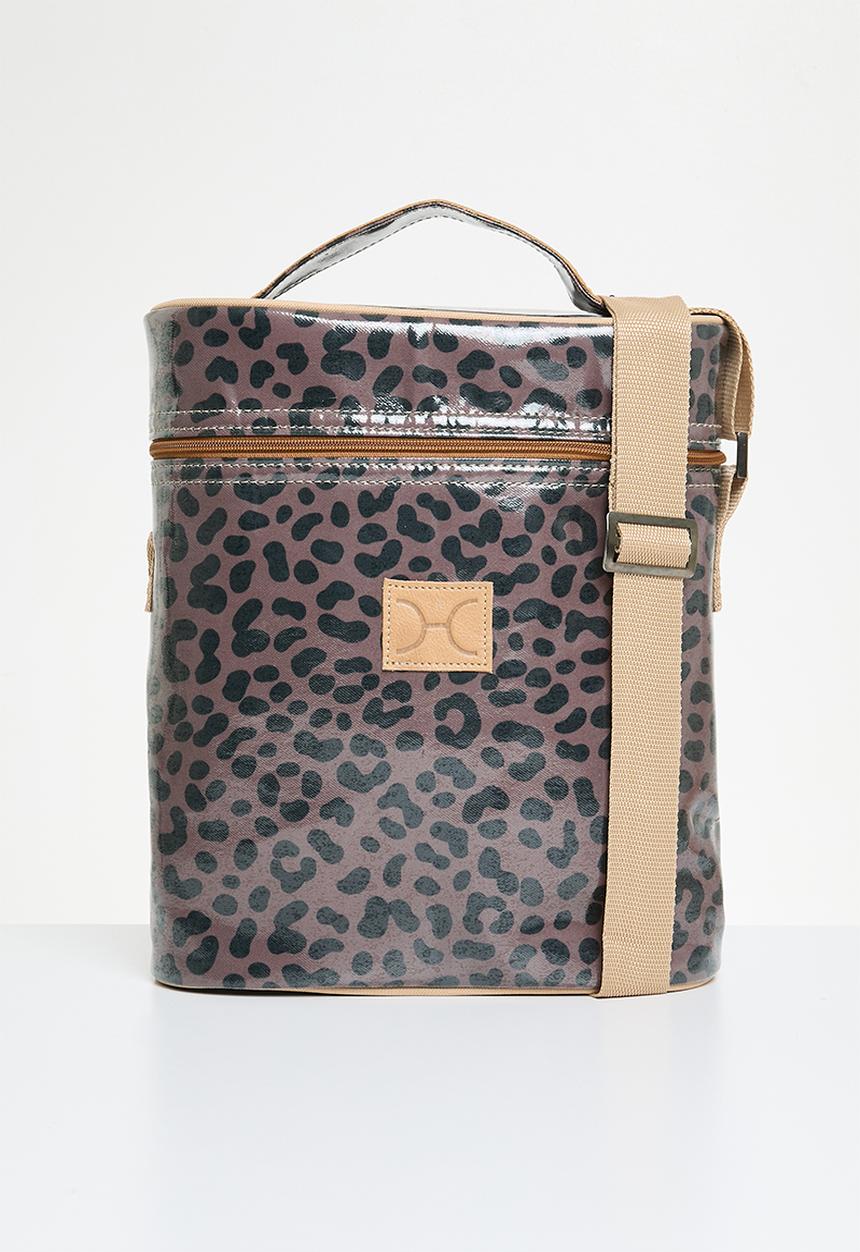 Thandana - Wine cooler jumbo carry laminated fabric - cheetah coffee