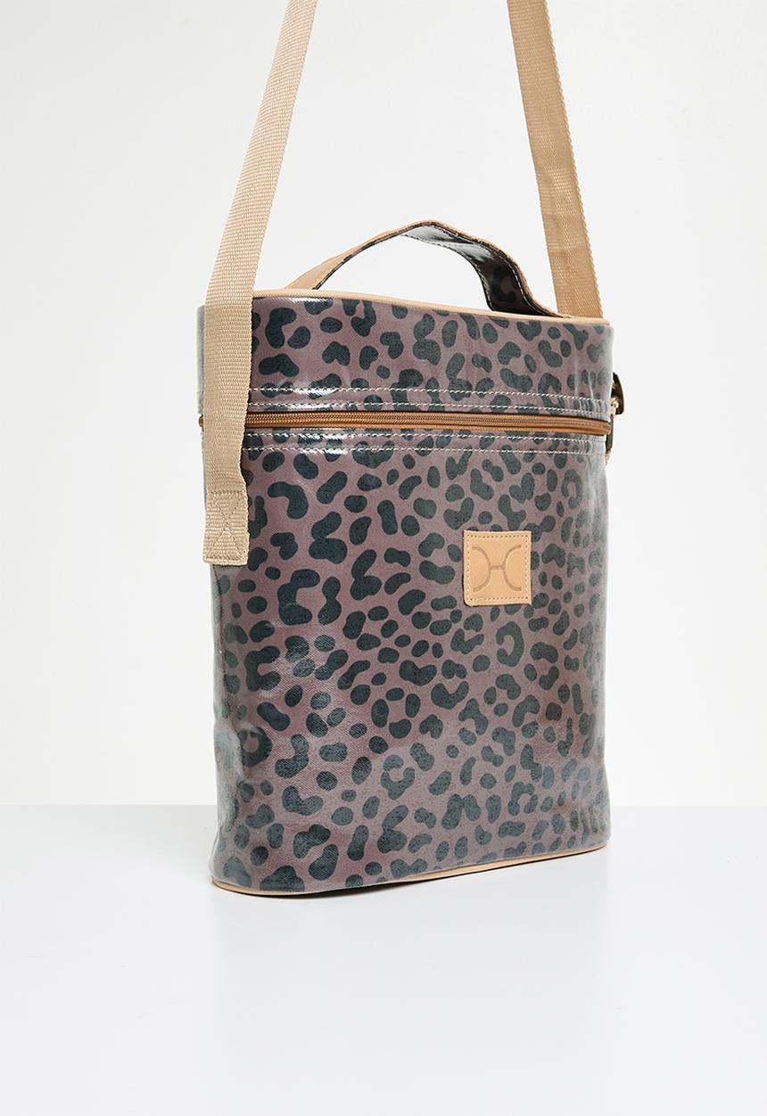 Thandana - Wine cooler jumbo carry laminated fabric - cheetah coffee