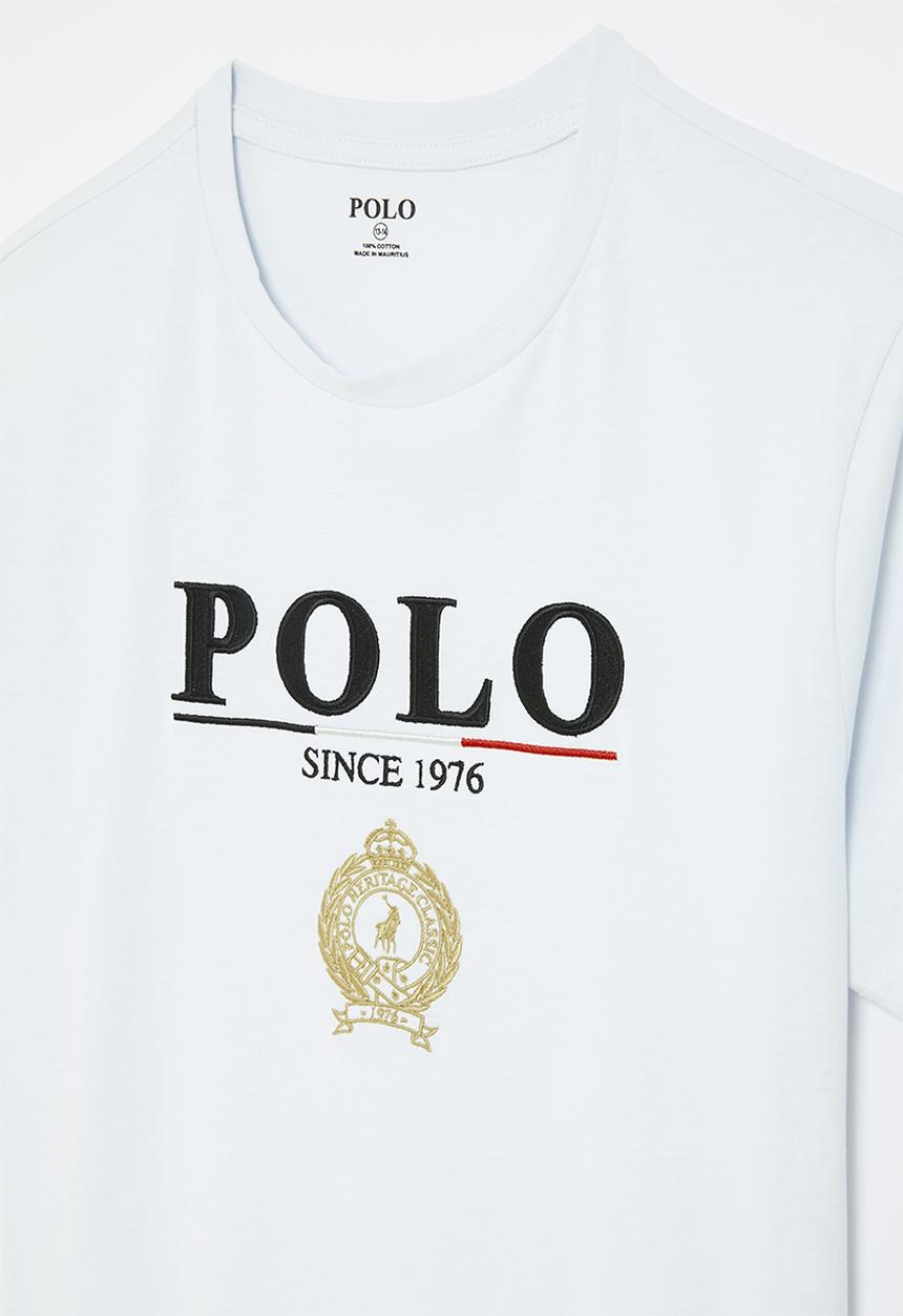 POLO - Boys logan crested short sleeve tee - ice blue