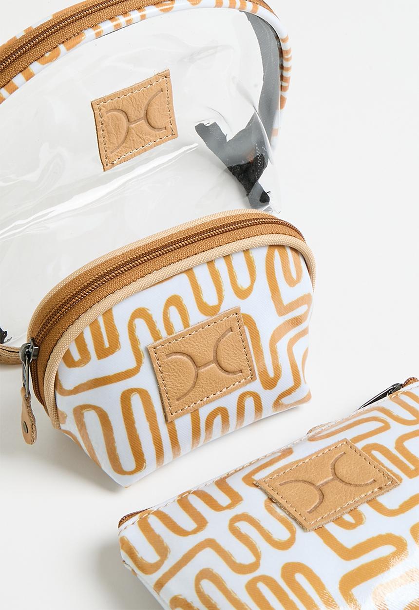 Thandana - Half moon travel pouch set of 3 - Geo Sand