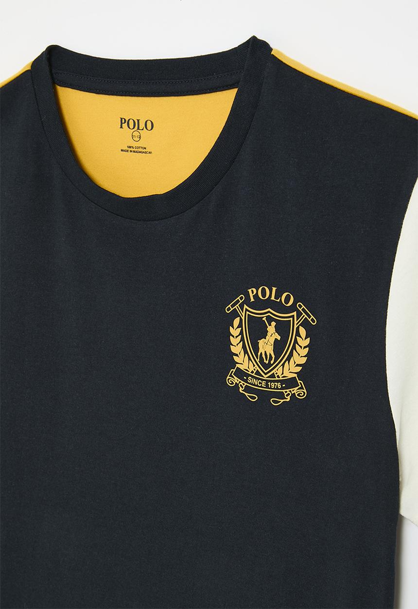 POLO - Boys tyler colour blocked tee - navy