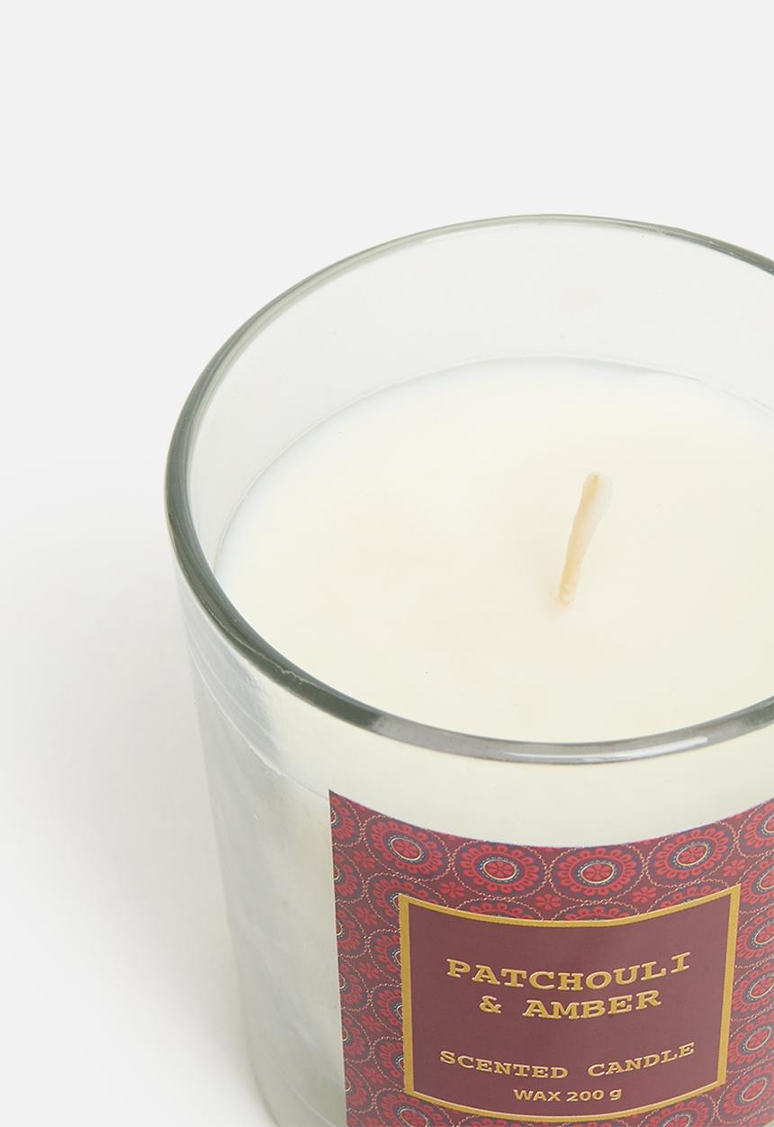 H&S - Glass Candle- Red