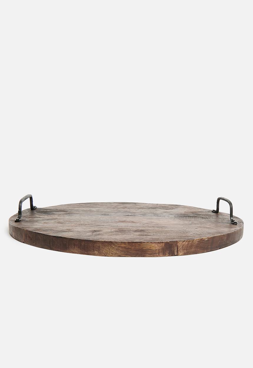Excellent Houseware - Hostess wooden serving tray - natural
