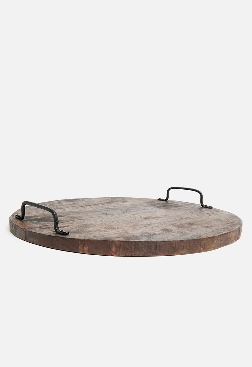 Excellent Houseware - Hostess wooden serving tray - natural