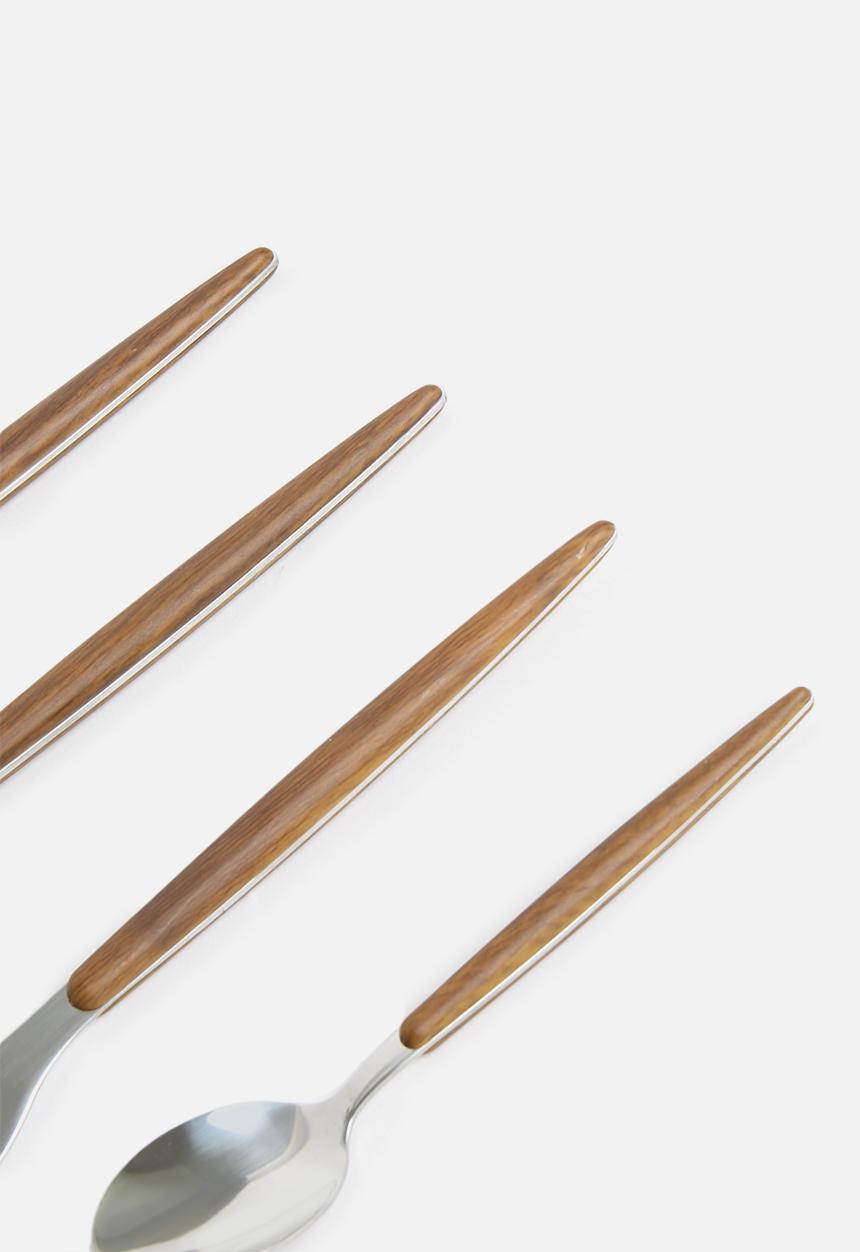 Excellent Houseware - Woods cutlery set of 16 - natural