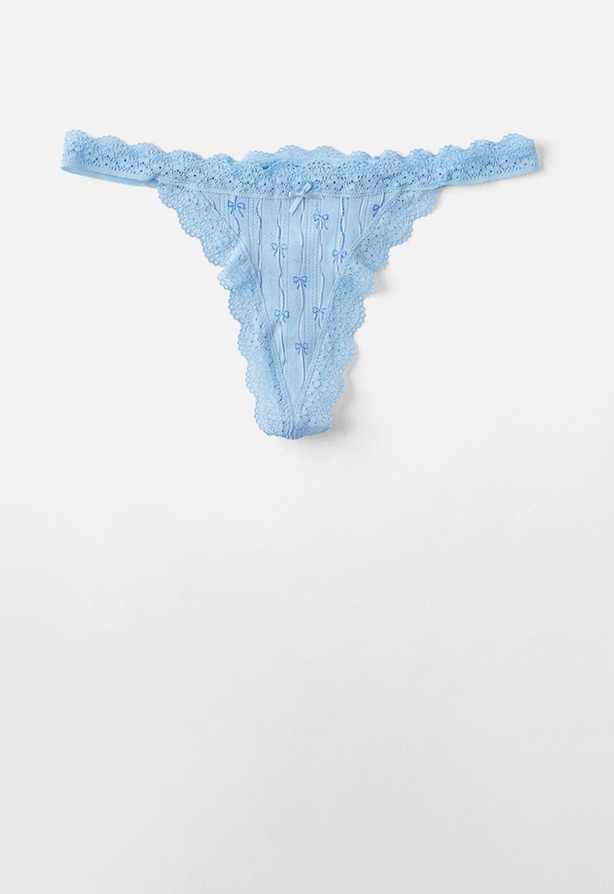 Organic Cotton G String Brief 3Pk-Sanniditsy/Lolacheckredpink/Bowstripeblue