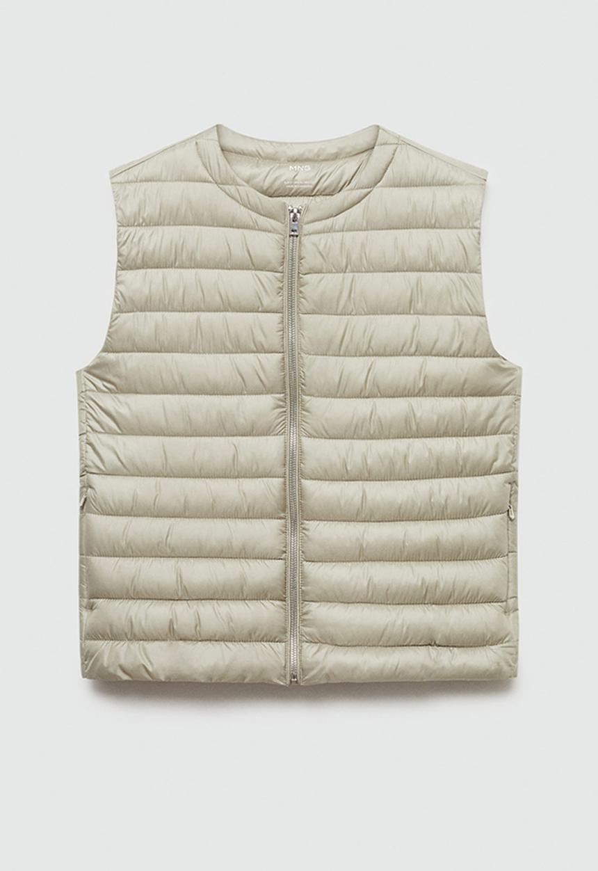 MANGO - Plus Outer Vest Blanvest -  Light/Pastel Grey
