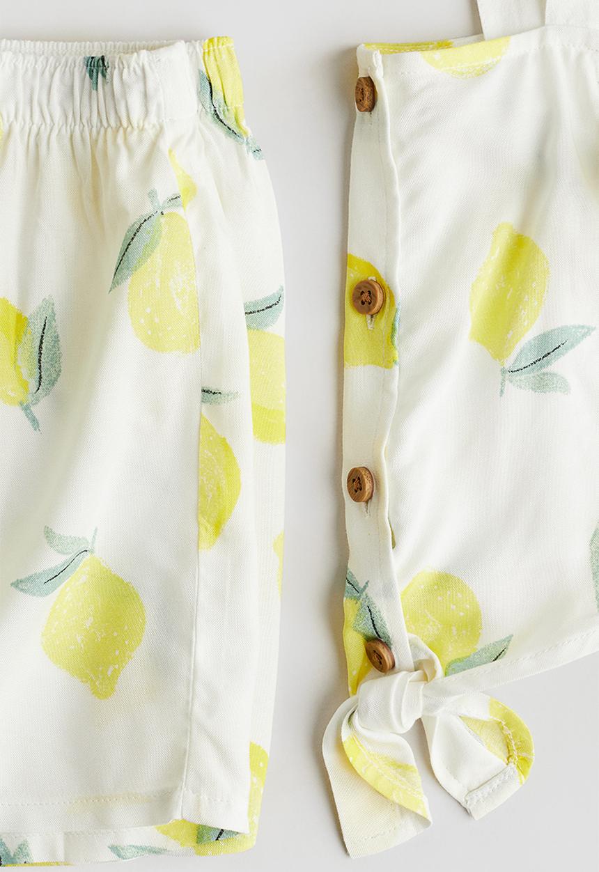 H&M - 2 piece set - white lemons