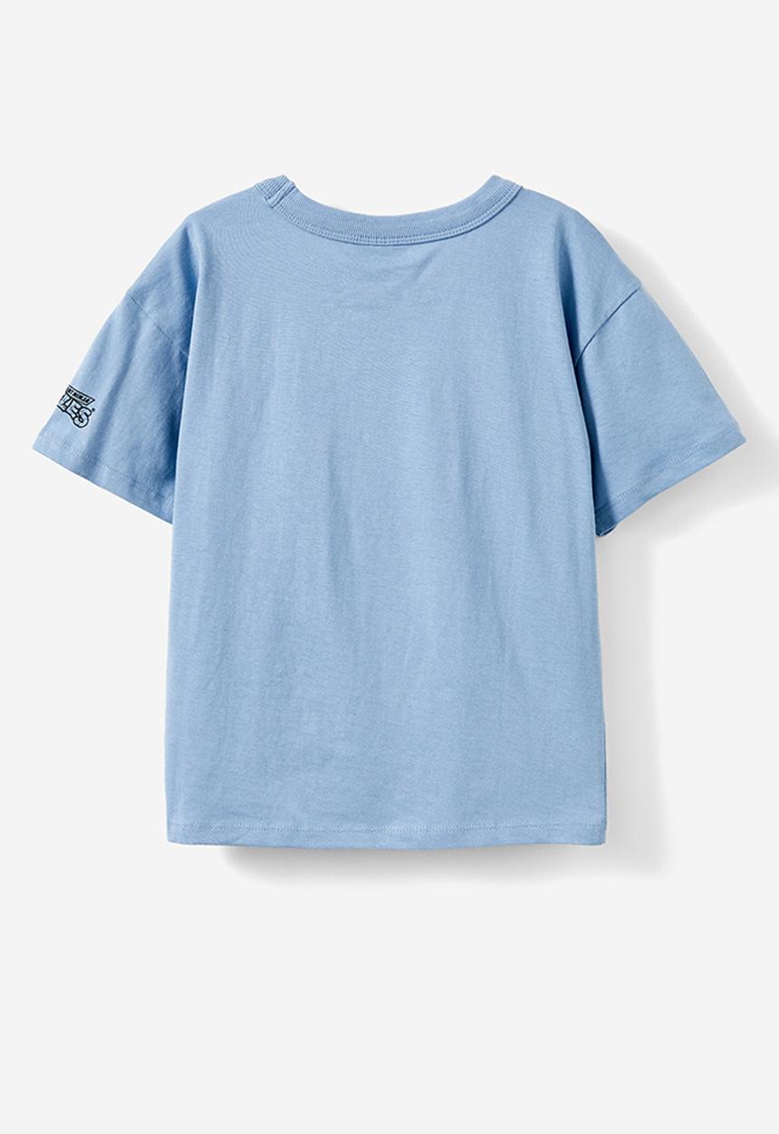Cotton On - License drop shoulder short sleeve tee - lcn nic dusty blue/tmnt holiday
