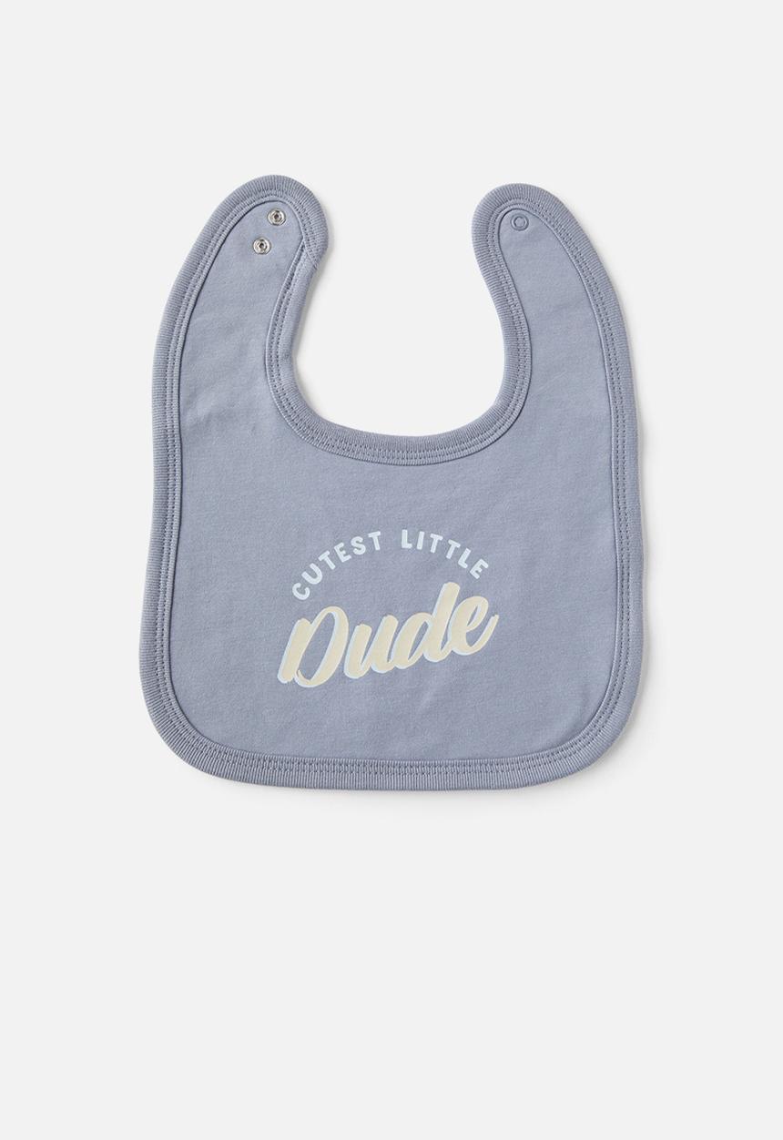 Cotton On - The baby bib - steel/cutest little dude