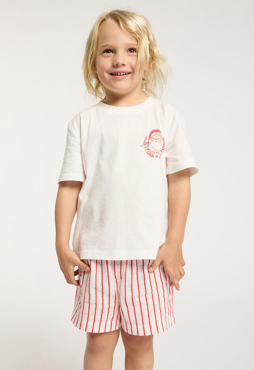 Cotton On - Blair short sleeve pyjama set - anthurium/santa stripe