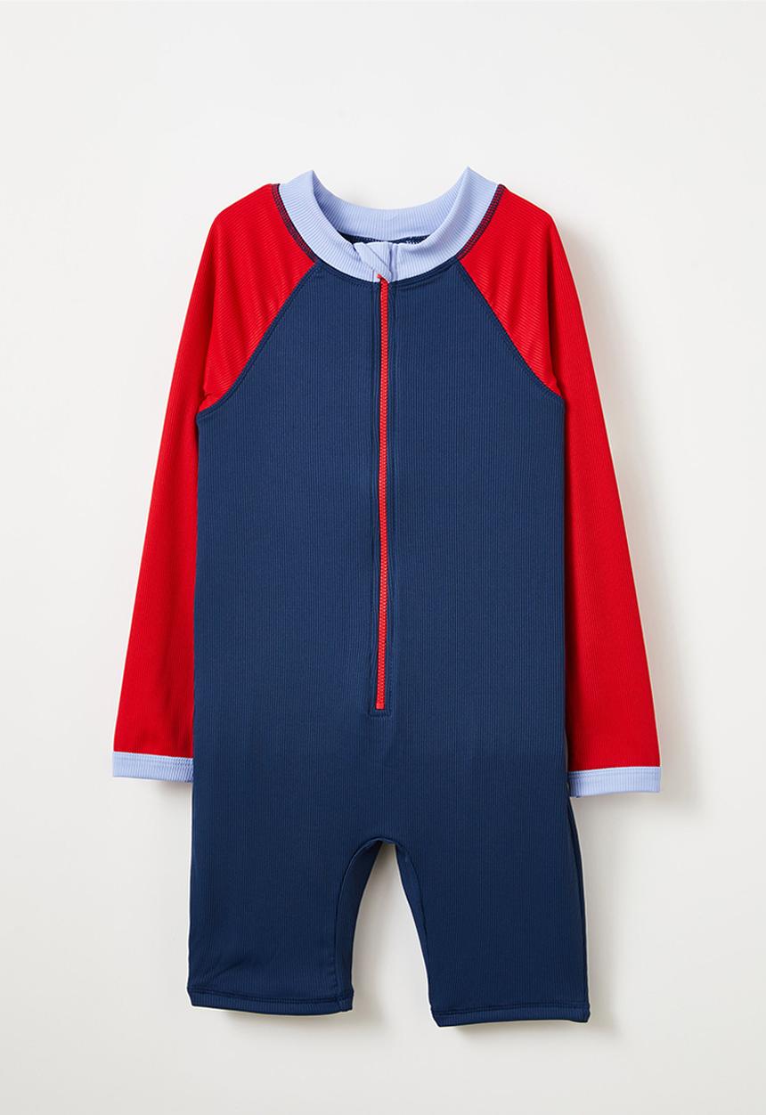 Cotton On - Felix long sleeve all in one - in the navy/varsity red splice