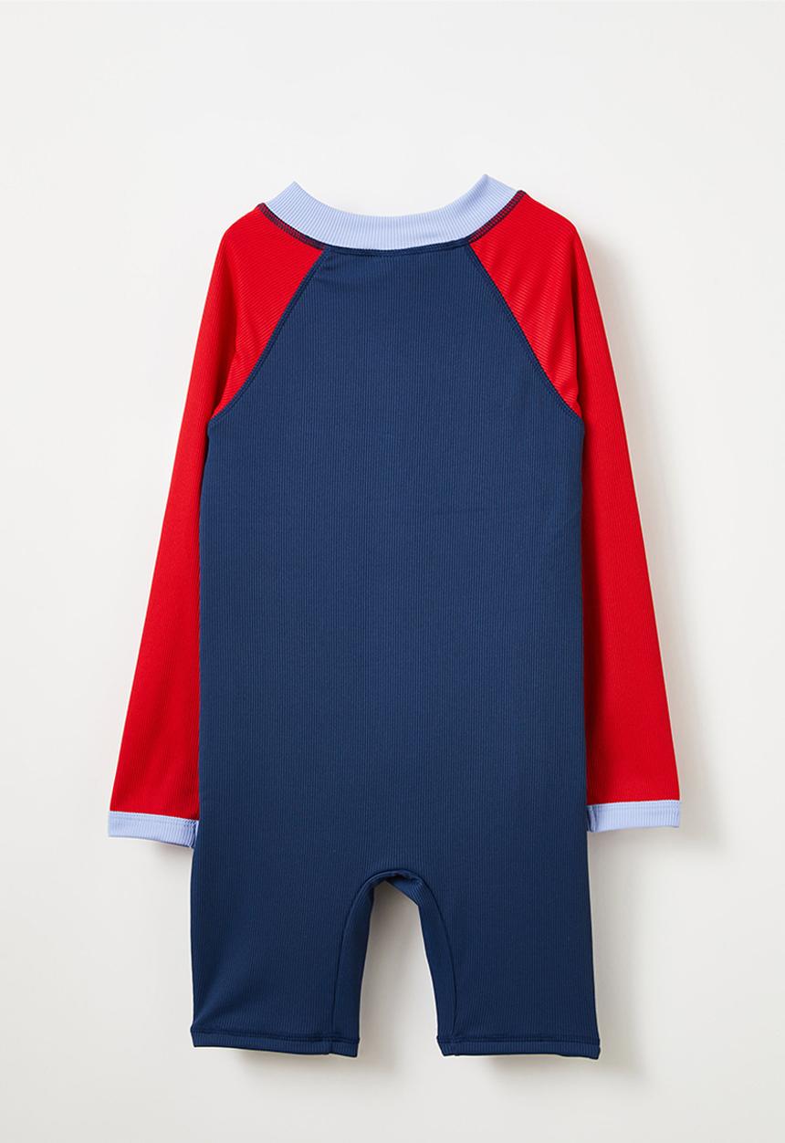Cotton On - Felix long sleeve all in one - in the navy/varsity red splice