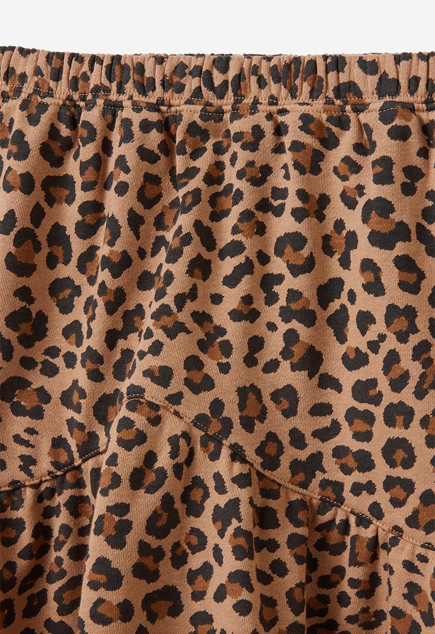 Cotton On - Everly fleece skirt - taupy brown/leopard